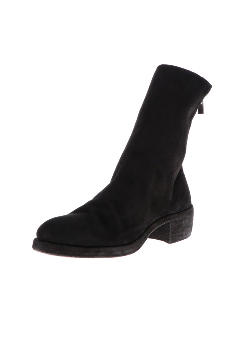 Back Zip Boots Double Sole - Reverse Horse Leather