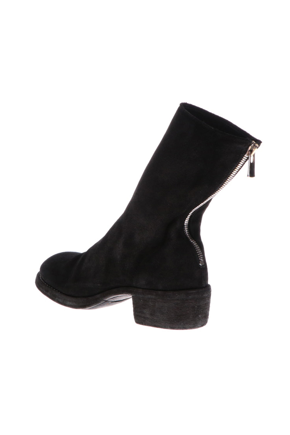 Back Zip Boots Double Sole - Reverse Horse Leather