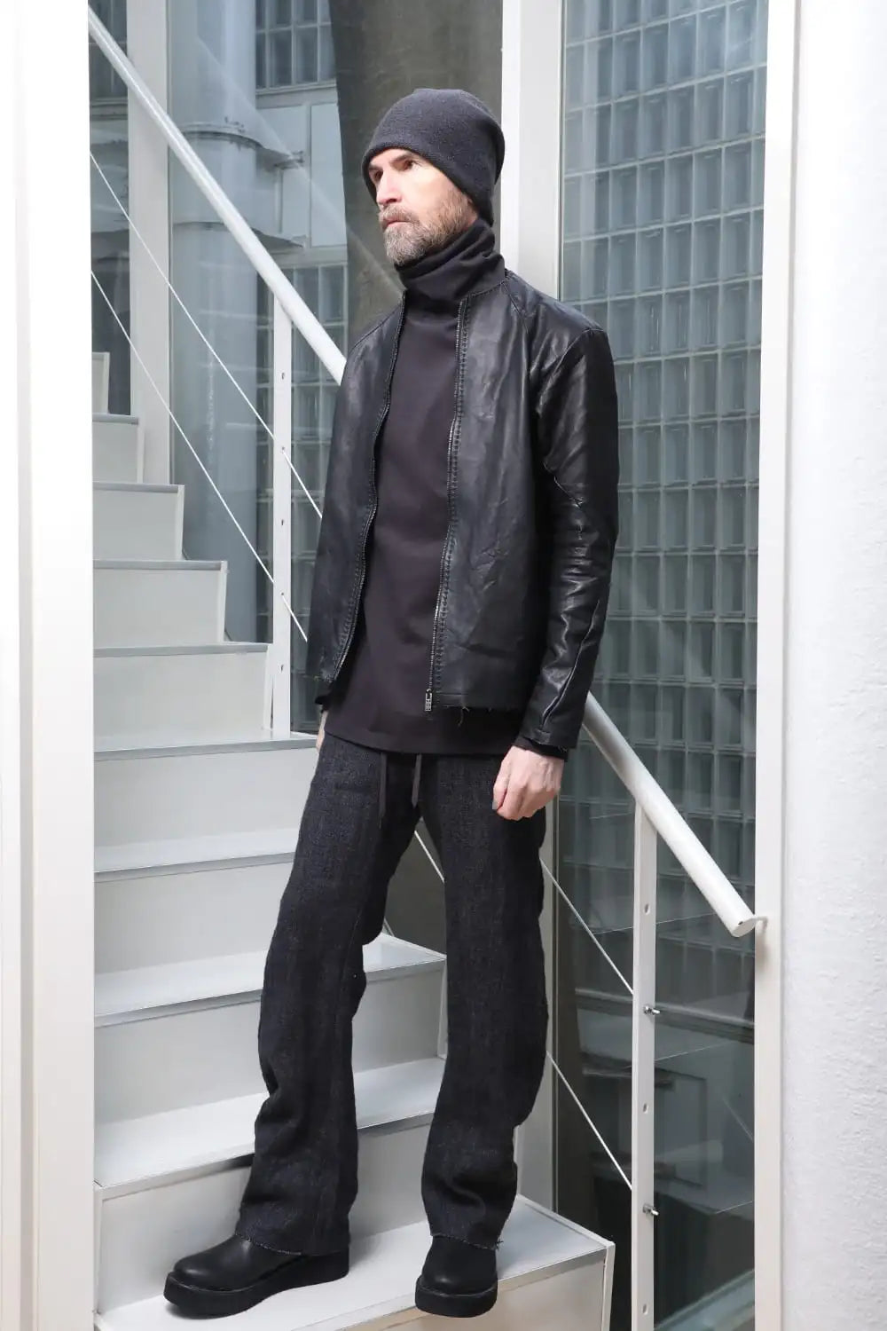 Leather  jacket  calf / silk   bonded