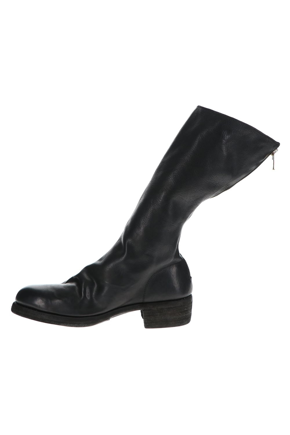 Long Back Zip Boots Calf Full Grain Leather