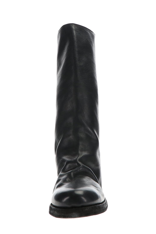 Long Back Zip Boots Calf Full Grain Leather