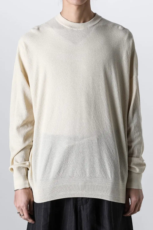 Pullover knit cotton / linen / silk Ecru