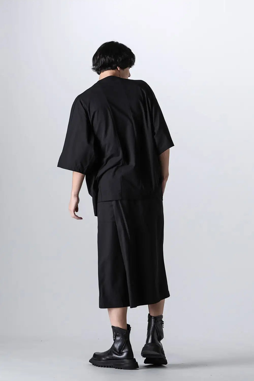 Cotton High Twist SZ Jersery Big Kite T-shirt Black × Brown