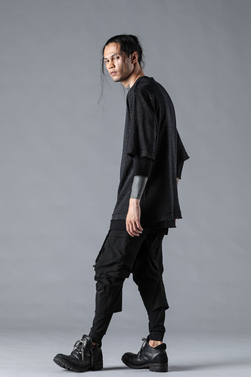 Washi x Rayon Knit Layered T-Shirt