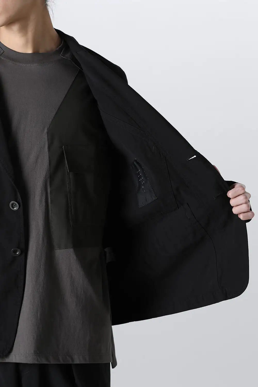 強撚ドライコットン ジャケット  ブラック