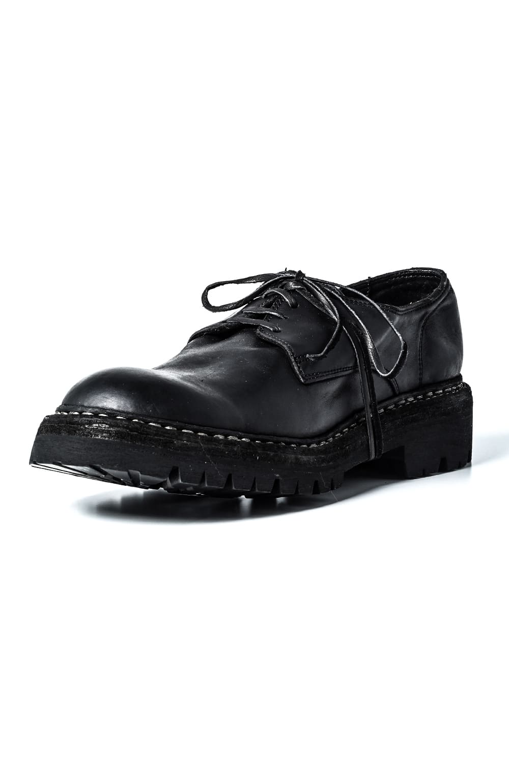 Classic Derby Sole Rubber Norwegian Process - Horse Full Grain Leather - 792V_N BLKT