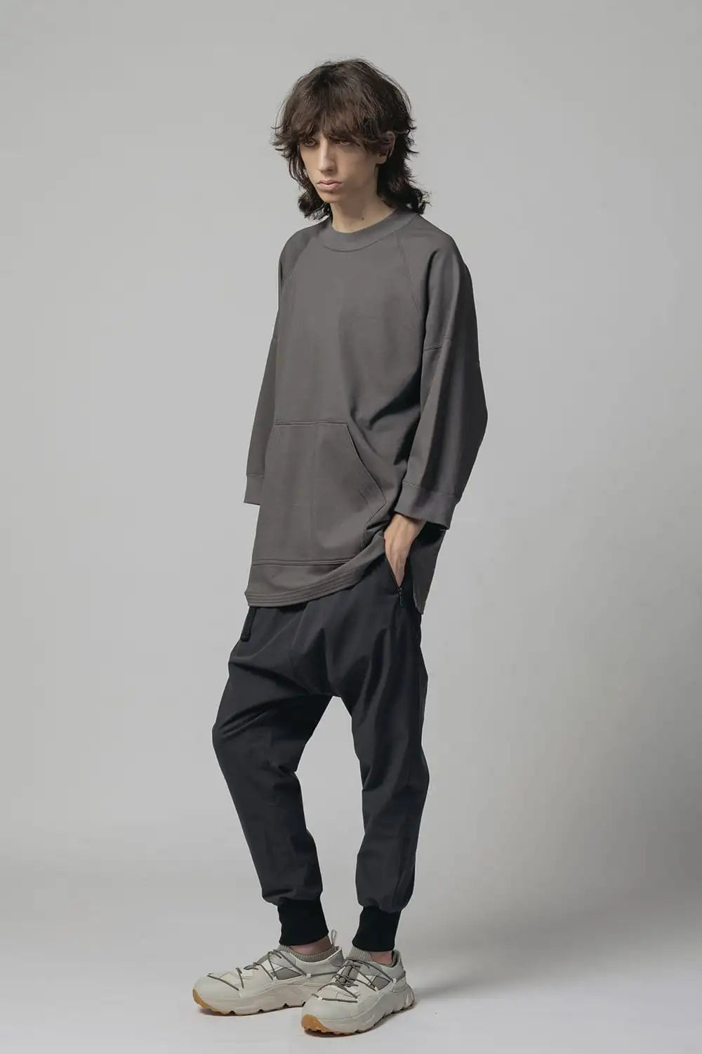 Water-Repellent Ribed Pants  Dark Gray