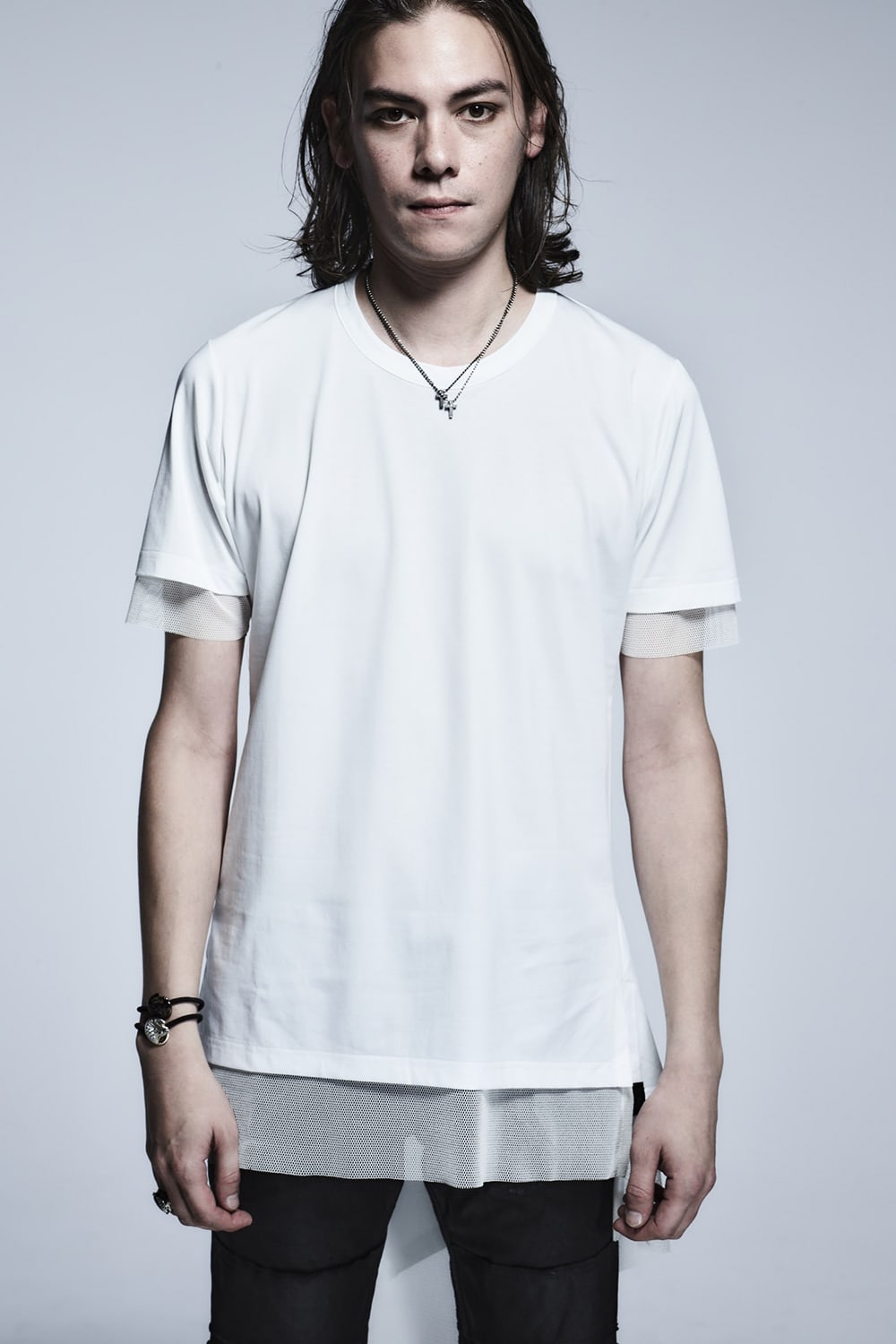 Layerd Asymme T-Shirts White×White  