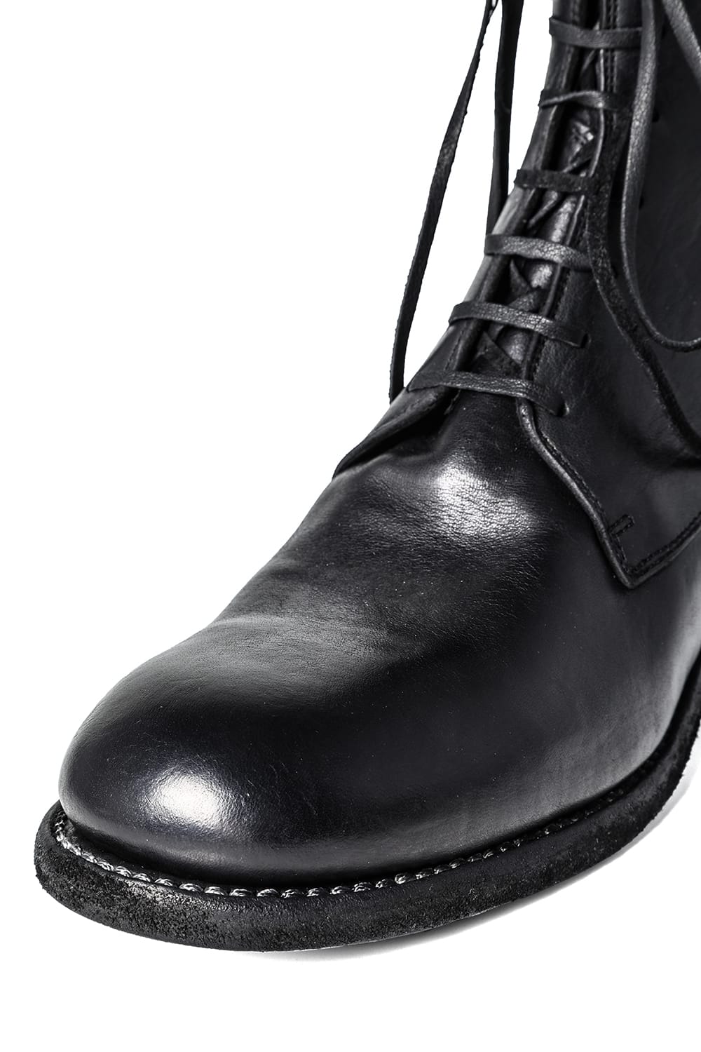 Back Zip Race Up Boots - Horse Full Grain - 795BZX Black