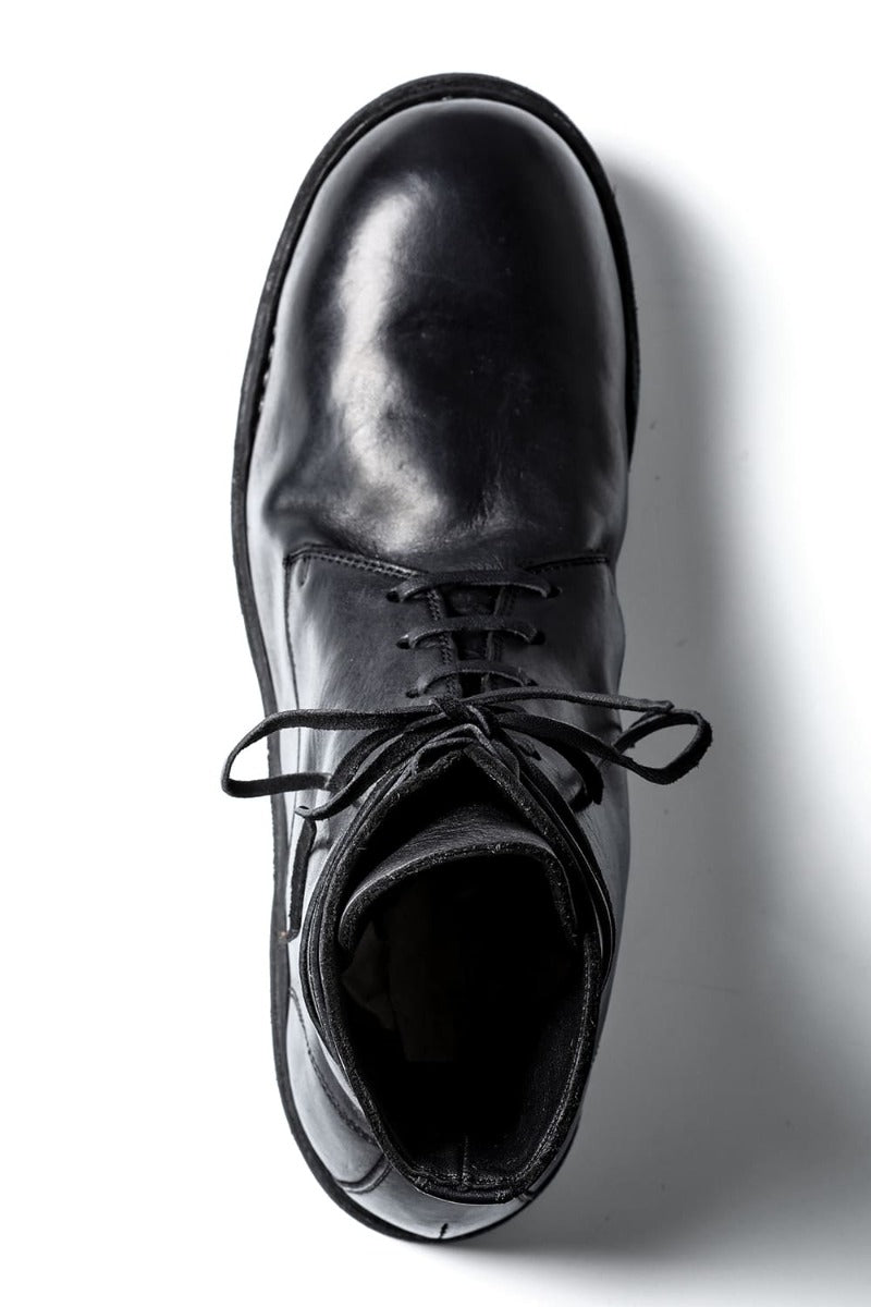 Laced Up Boots Rubber Sole - Horse Full Grain Leather - 795V