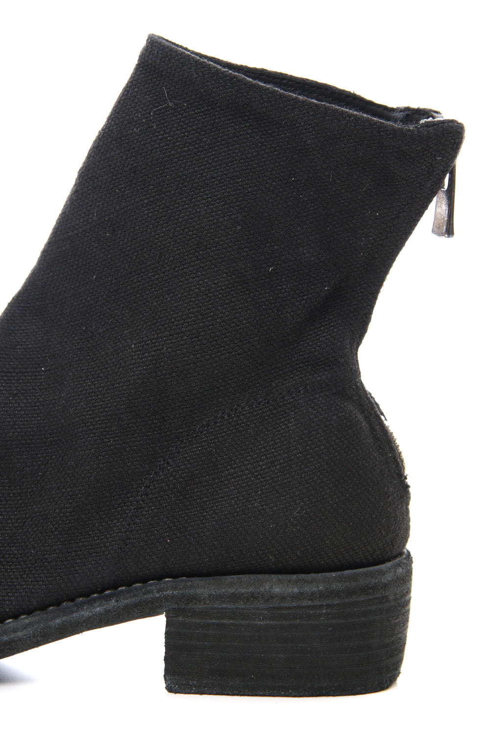 Back Zip Boots Double Heel Single Sole - Linen Canvas