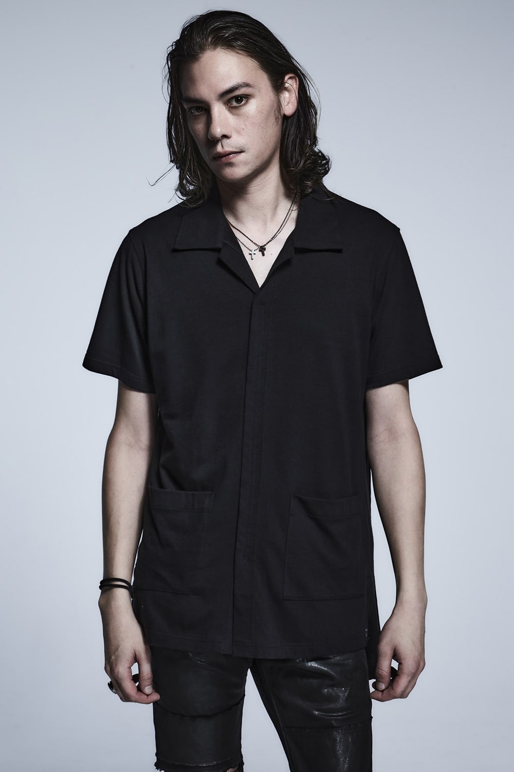 プルオーバー カイキン シャツ(シャドー ローズ プリント) Black