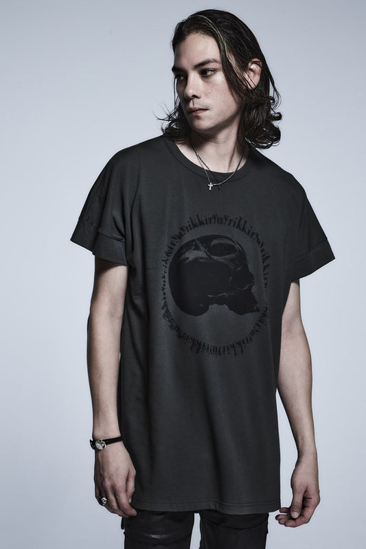 DropShoulderT-Shirts(Skull PRINT) Grey