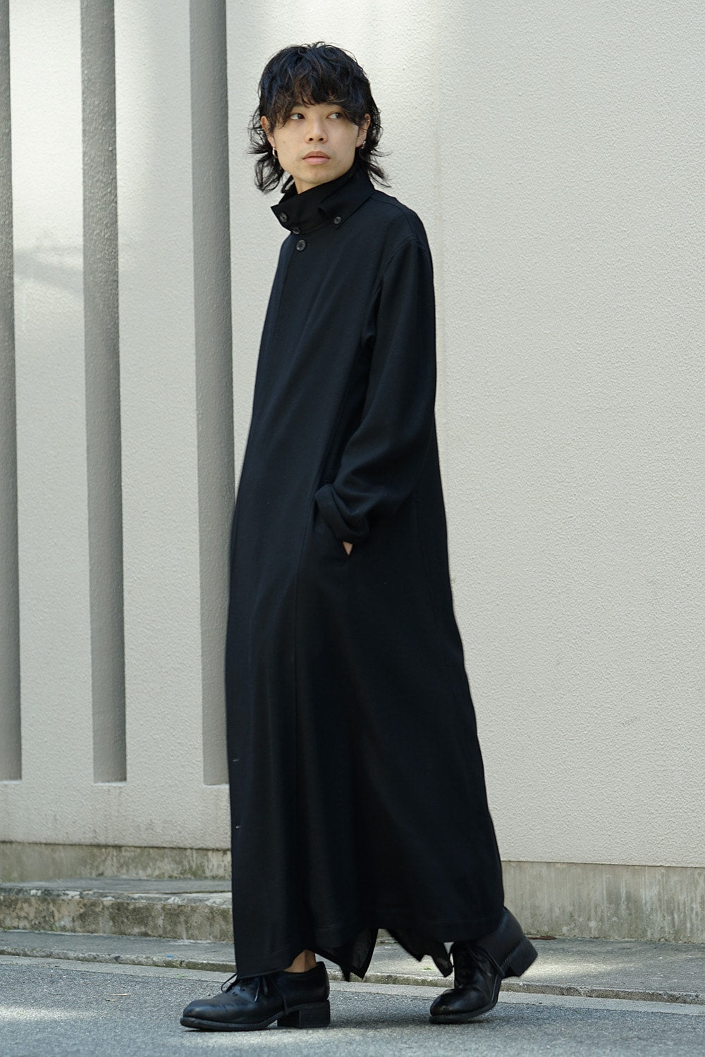 Collared Tab Coat Dress Wool Viyella