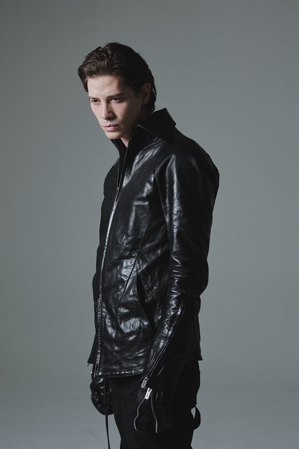 Detachable collar Horse leather jacket - ST105-0019A