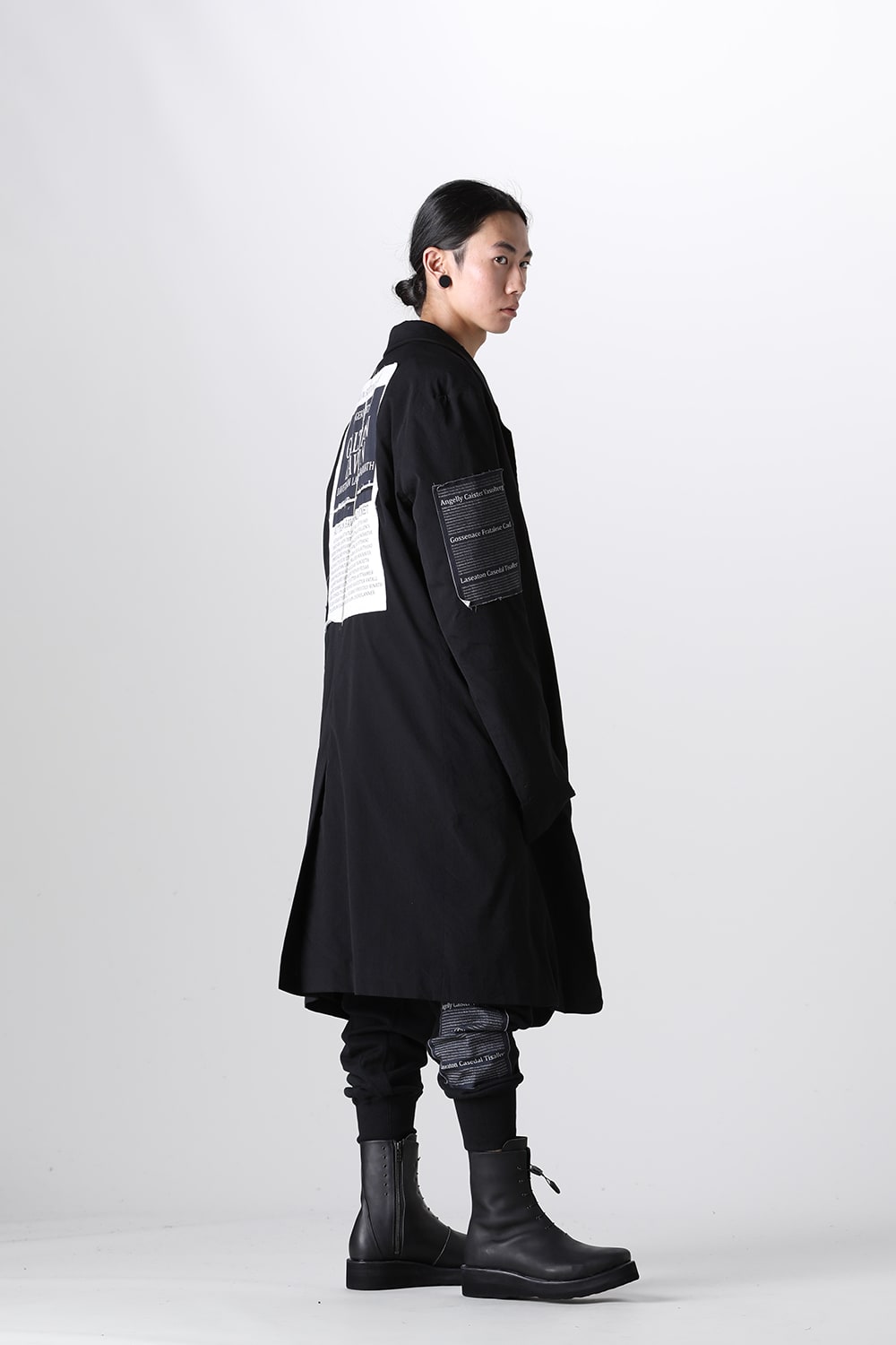 Oversized Long Jacket w/Printed Patches