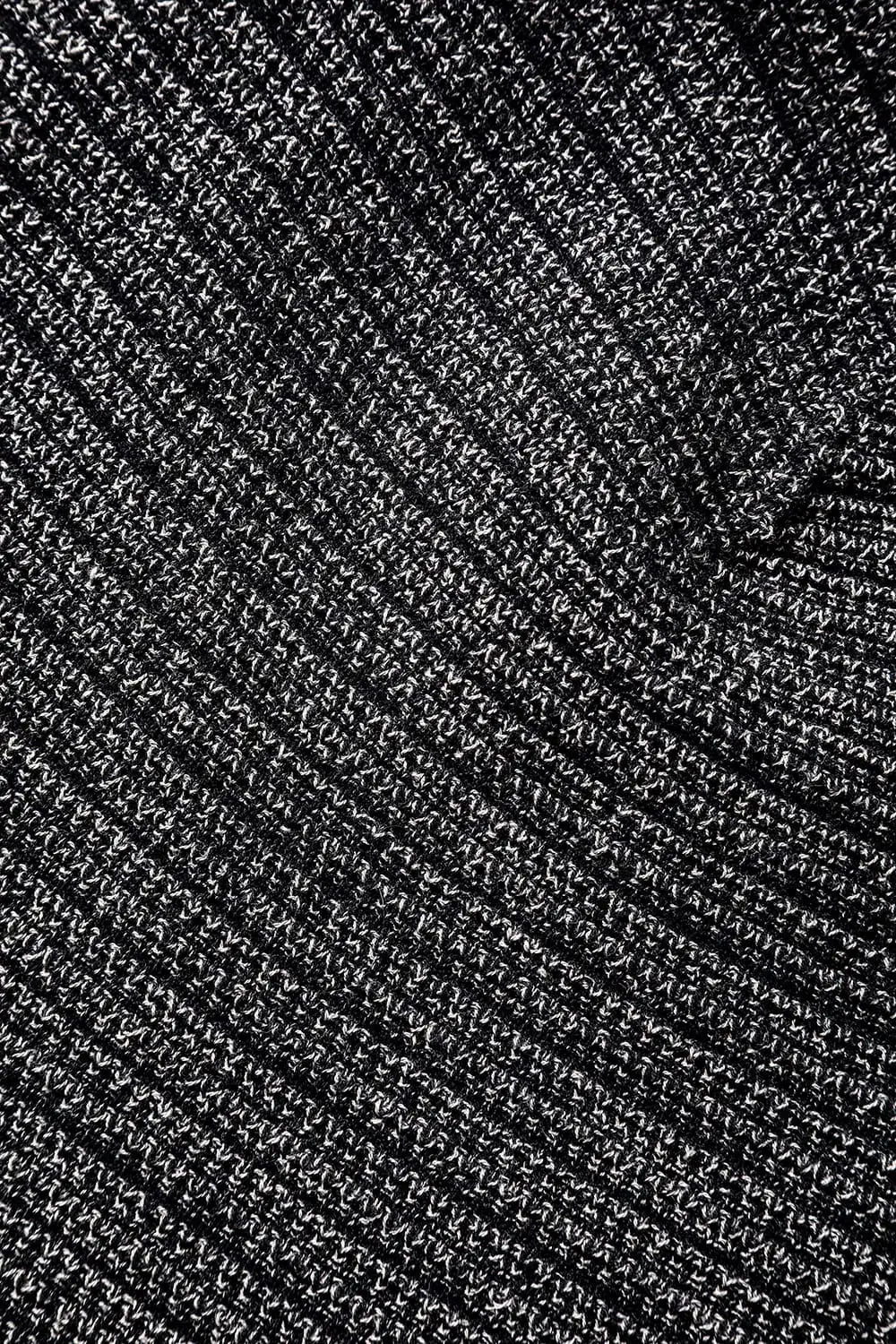 Knit cap high twist cotton stripe Black