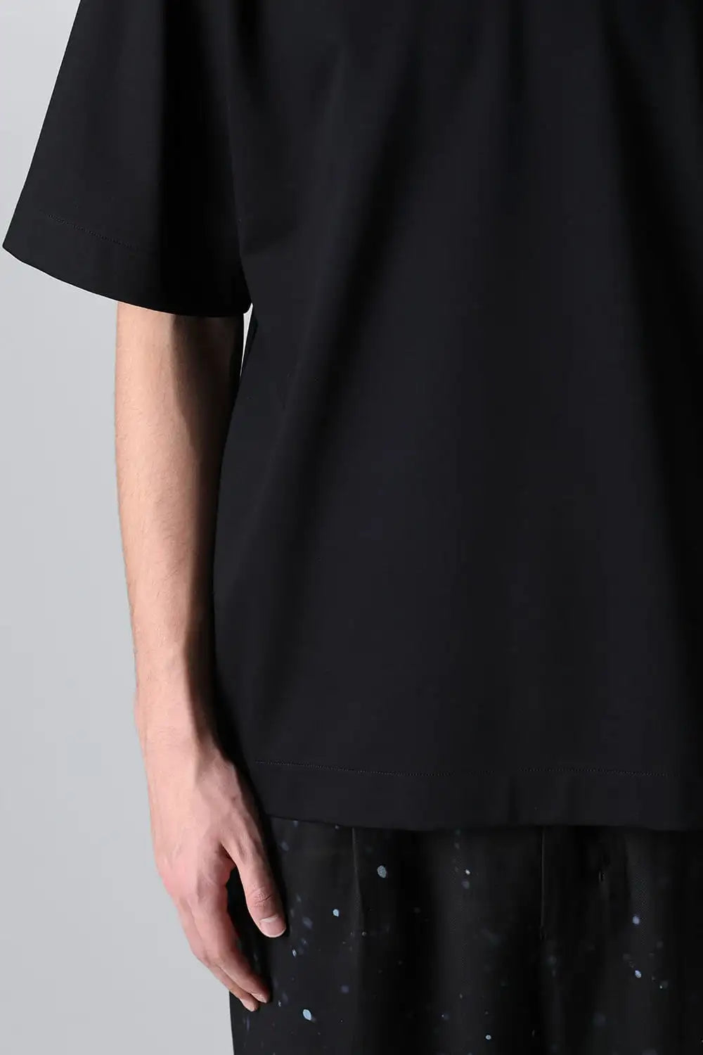 Short Sleeved T-Shirt Black × Black cord