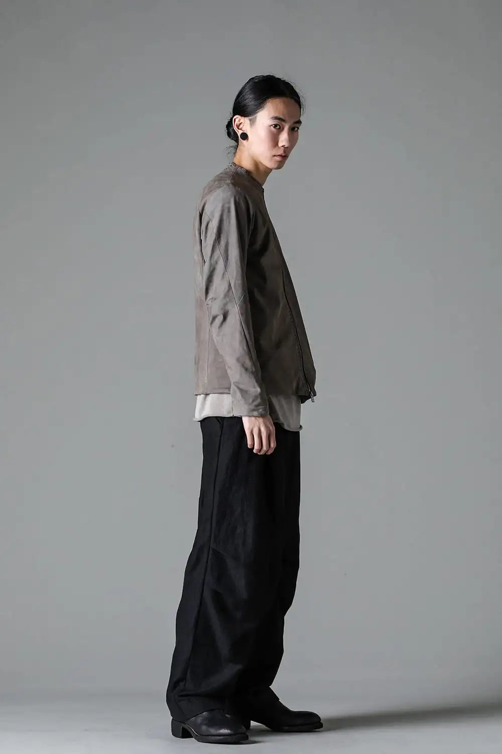 Jacket soft nubuck cow leather Slate Gray