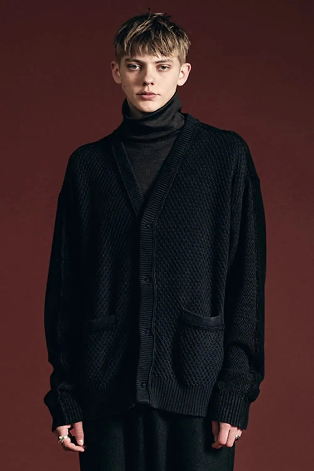 Fading Fragment Cardigan Dark Gray