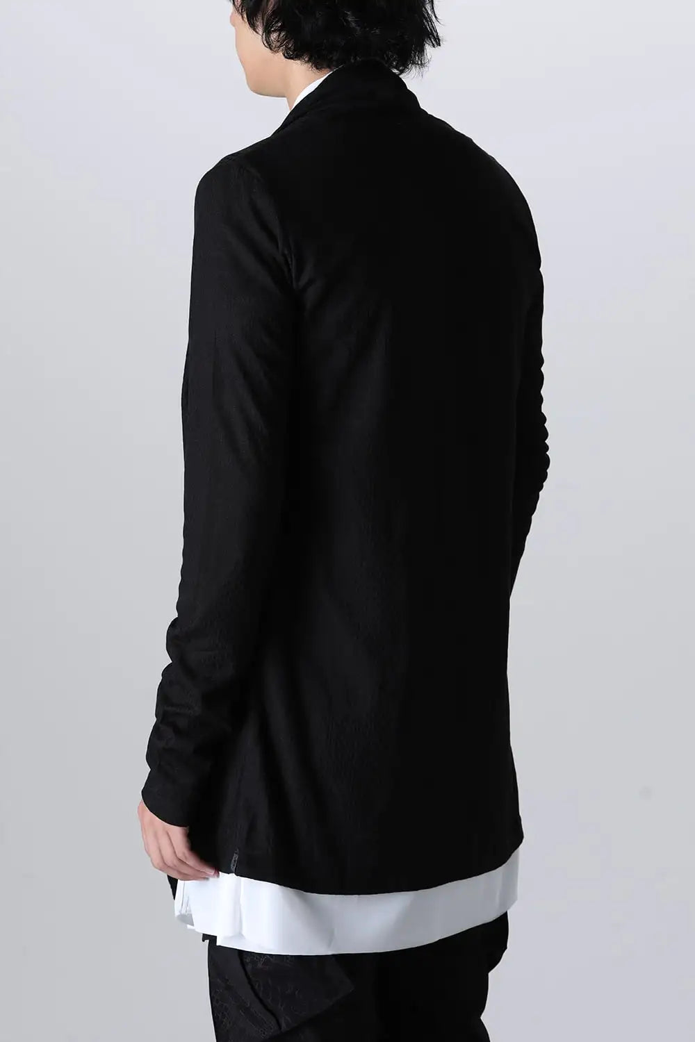 Layered Shawl Cardigan Black＆White