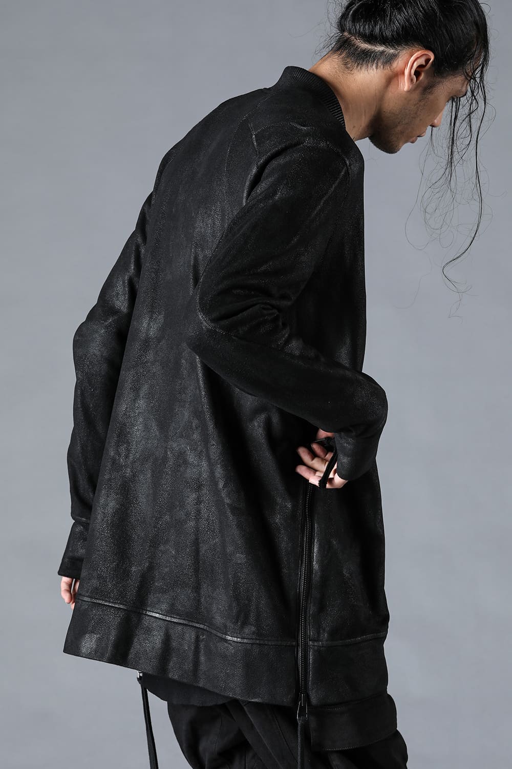 Untwisted Fleece-Line Coated Bomber Jacket