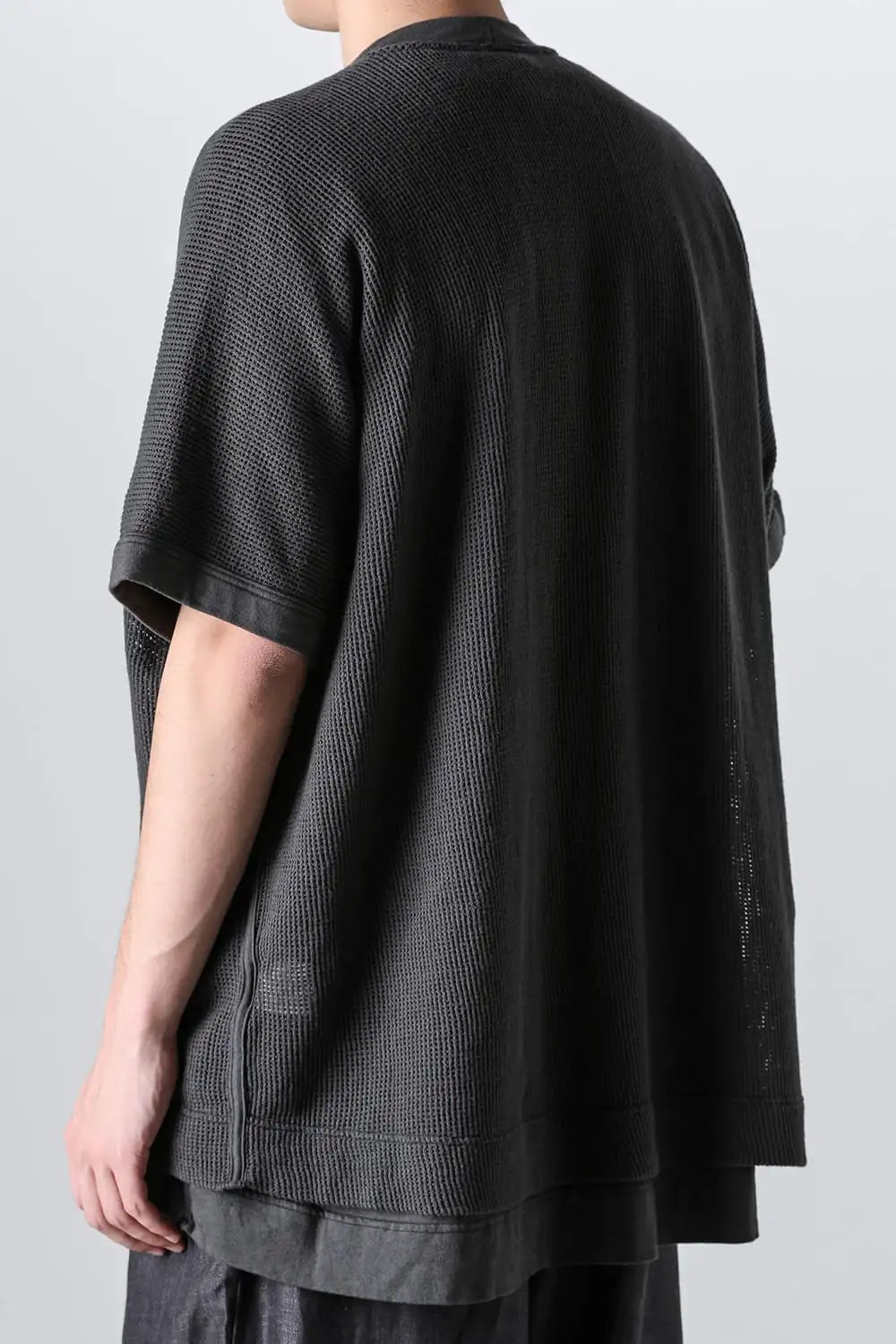 BACIC MESH TEE Cotton Mesh BLACK