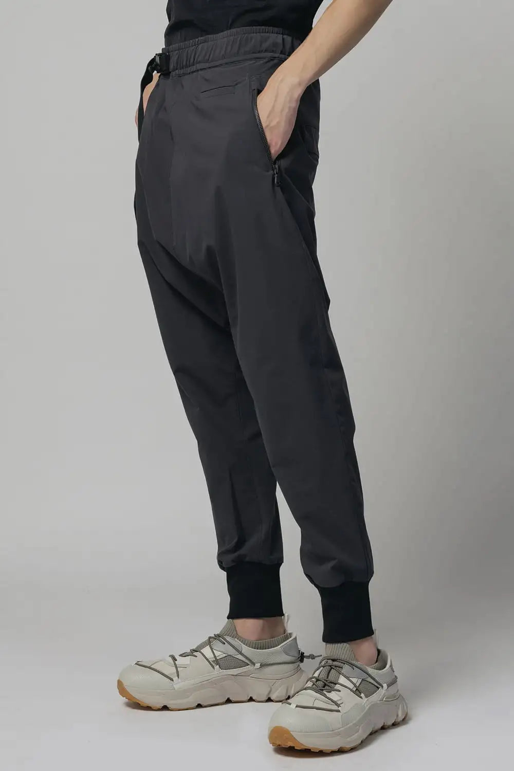 Water-Repellent Ribed Pants  Dark Gray