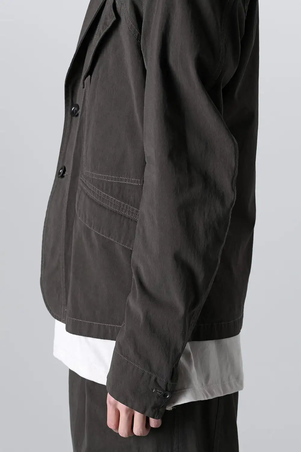 強撚ドライコットン ジャケット  オリーブドラブ