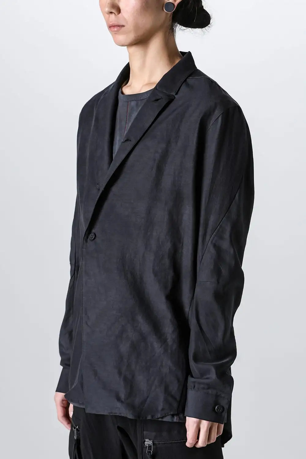 Uneven Dyed Linen x Rayon Tailored Shirt JKT