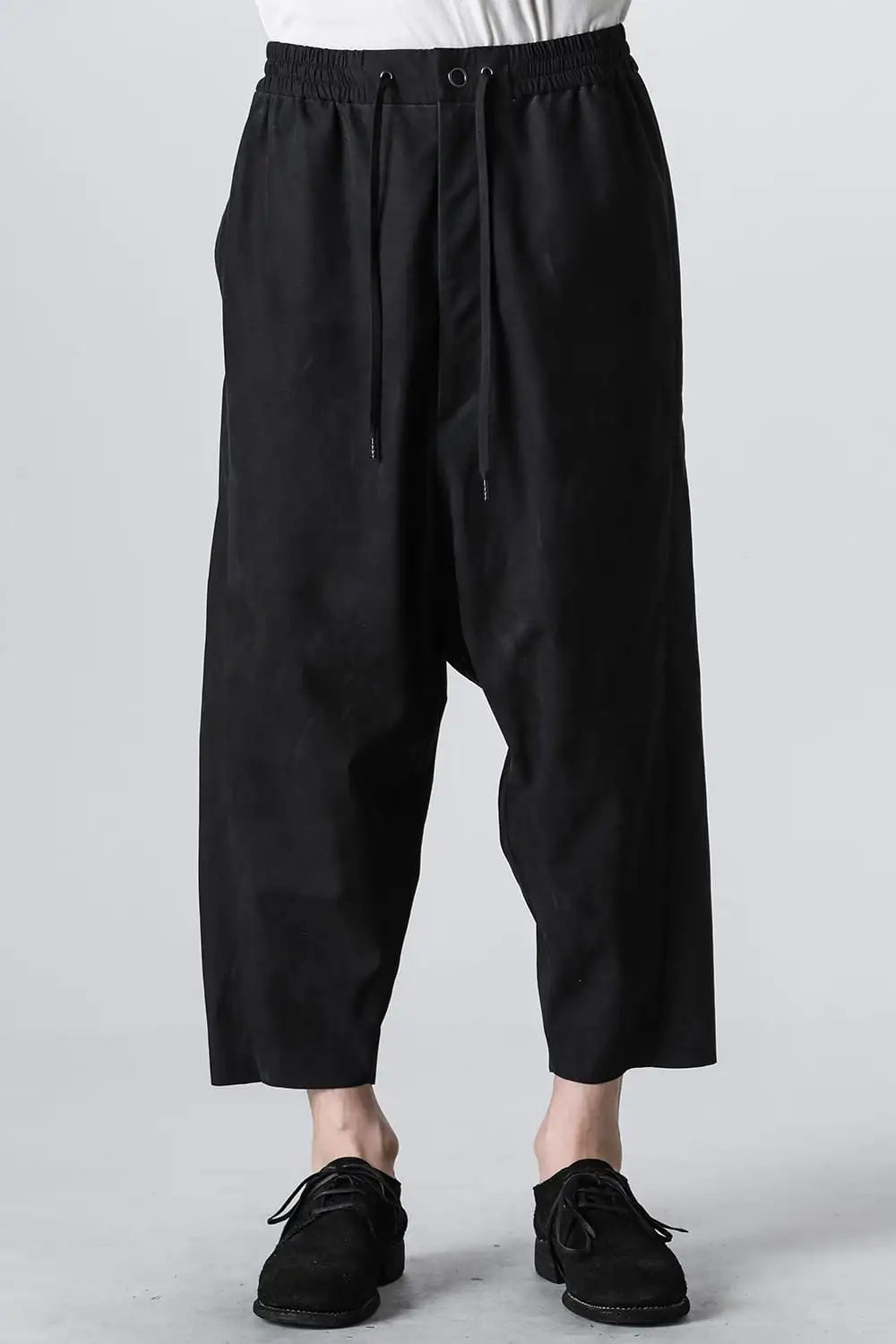Relaxed pants soft nubuck cow leather Black