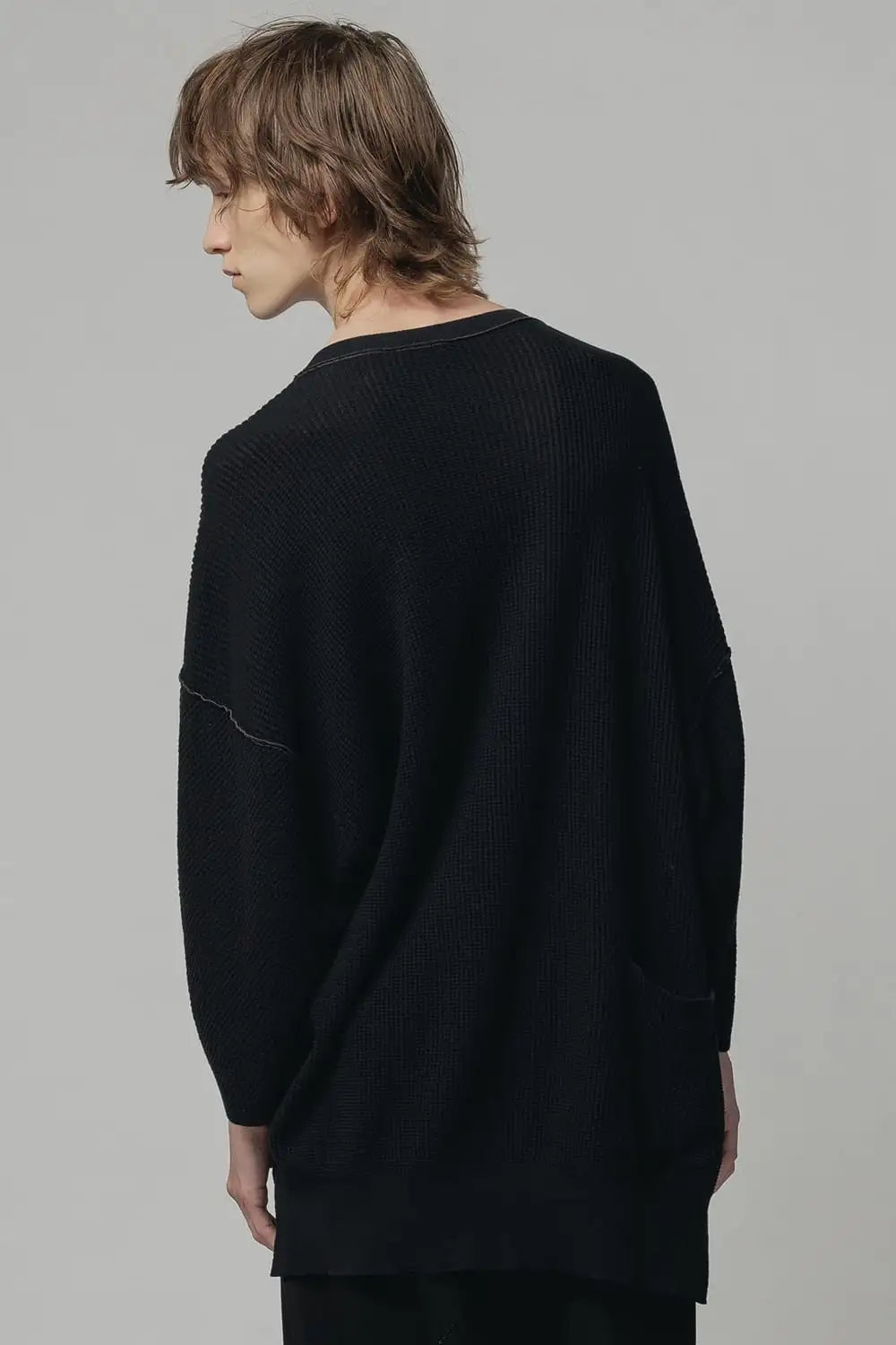 14G Mix Yarn S/S Sweater Black