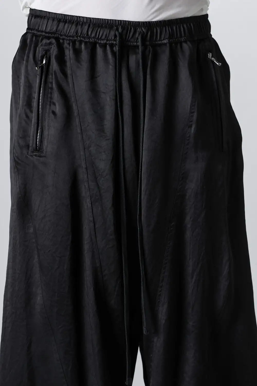 Acetate Vintage Satin Twisted Wide Pants