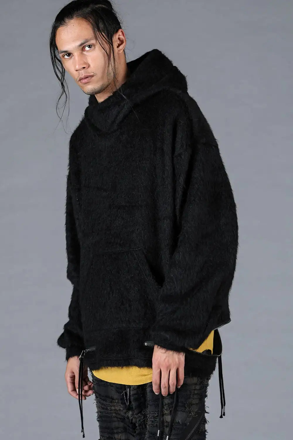 Alpaca Shaggy Oversized Hooded Pullover