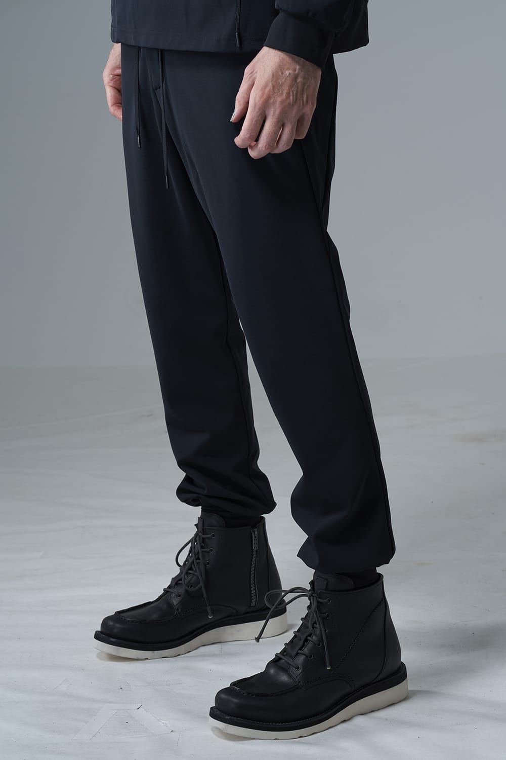 Jogger pants merino wool jersey bonding