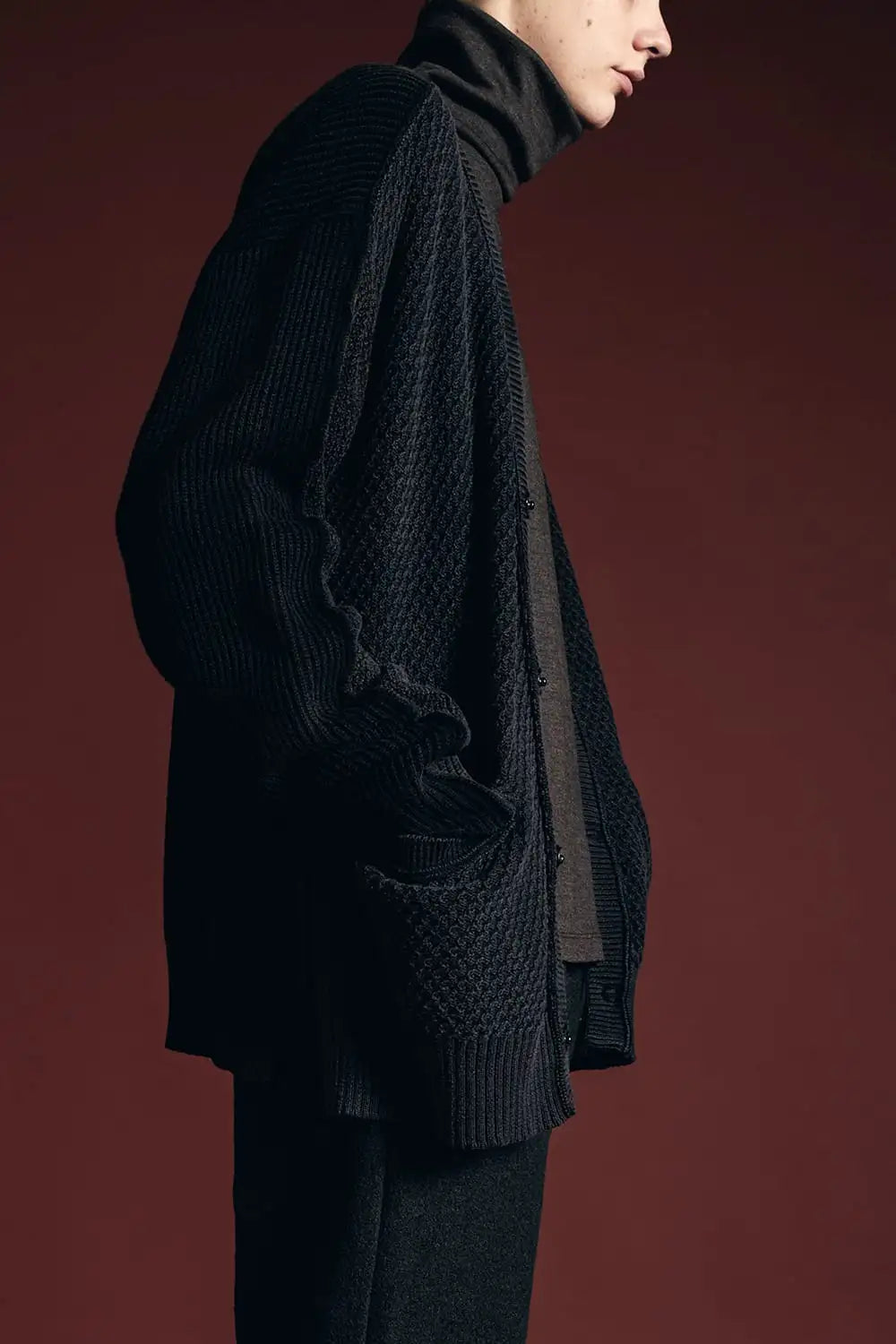 Fading Fragment Cardigan Dark Gray