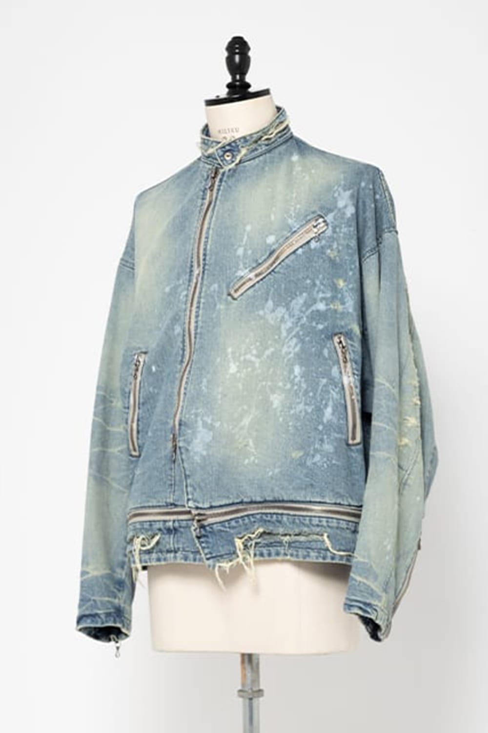 11.5oz Denim Damage Painted Denim Blouson