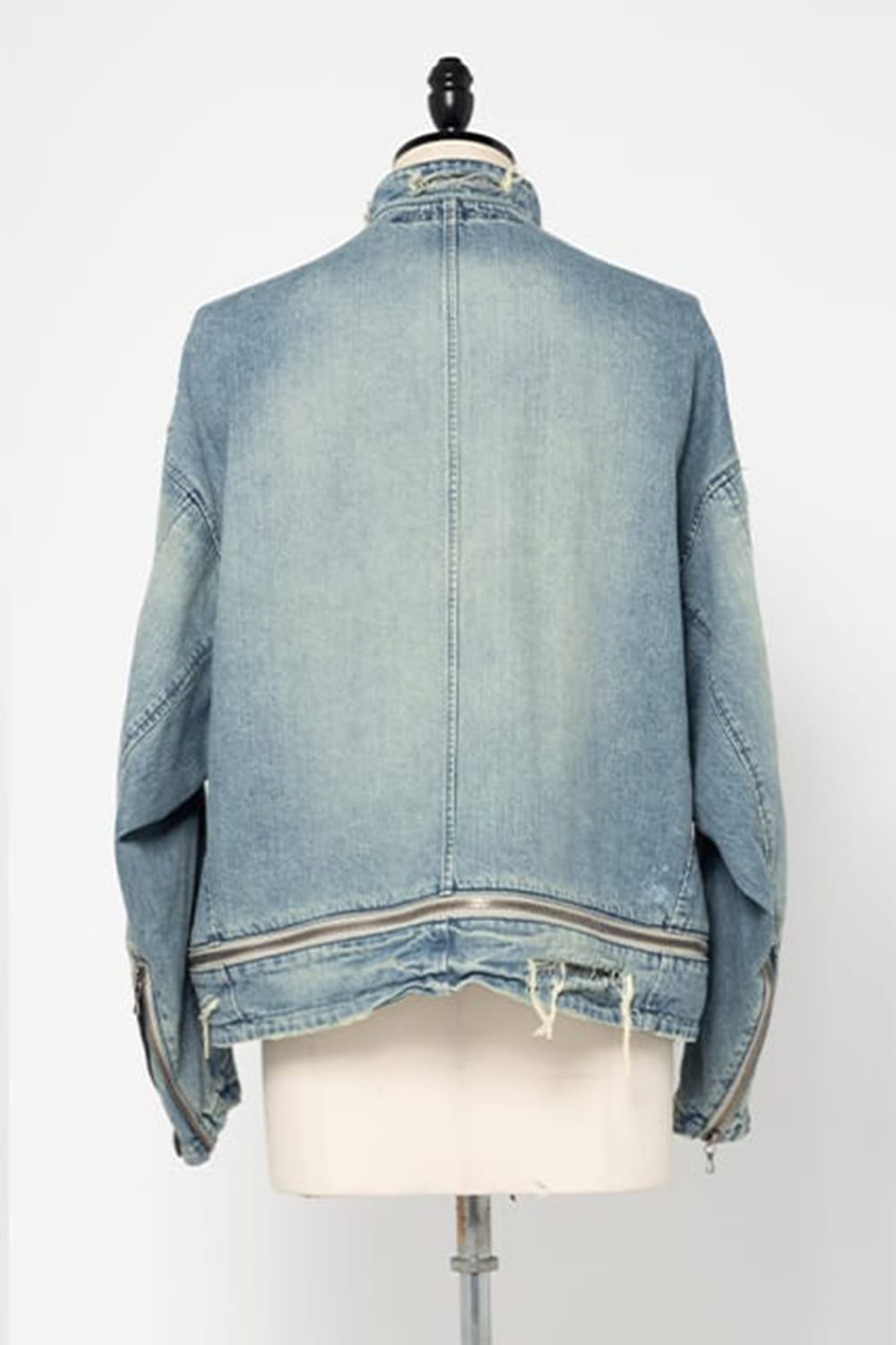 11.5oz Denim Damage Painted Denim Blouson