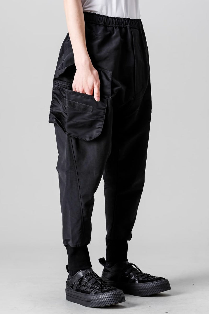 Cotton Sweat Sarrouel Pants Black