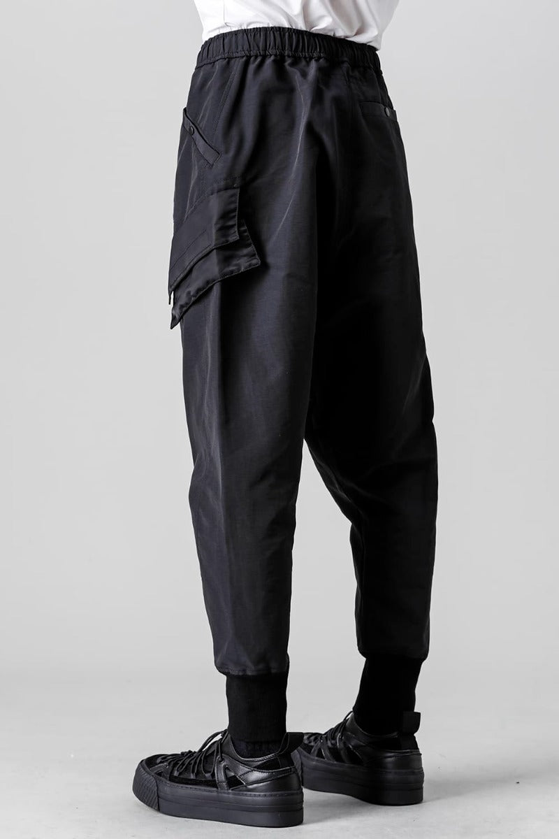 Cotton Sweat Sarrouel Pants Black