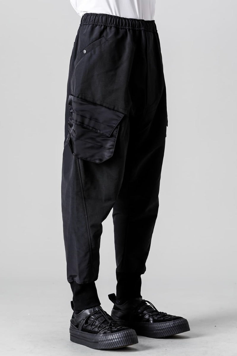 Cotton Sweat Sarrouel Pants Black