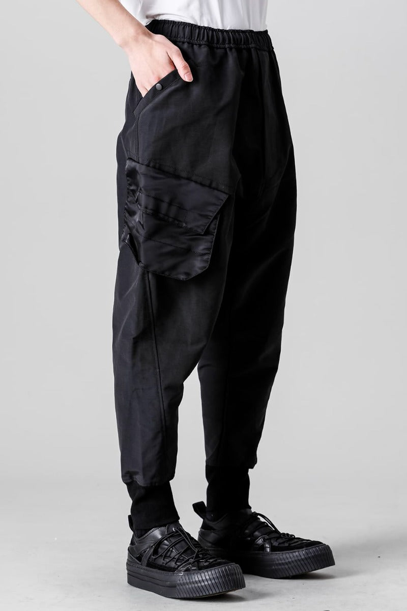 Cotton Sweat Sarrouel Pants Black