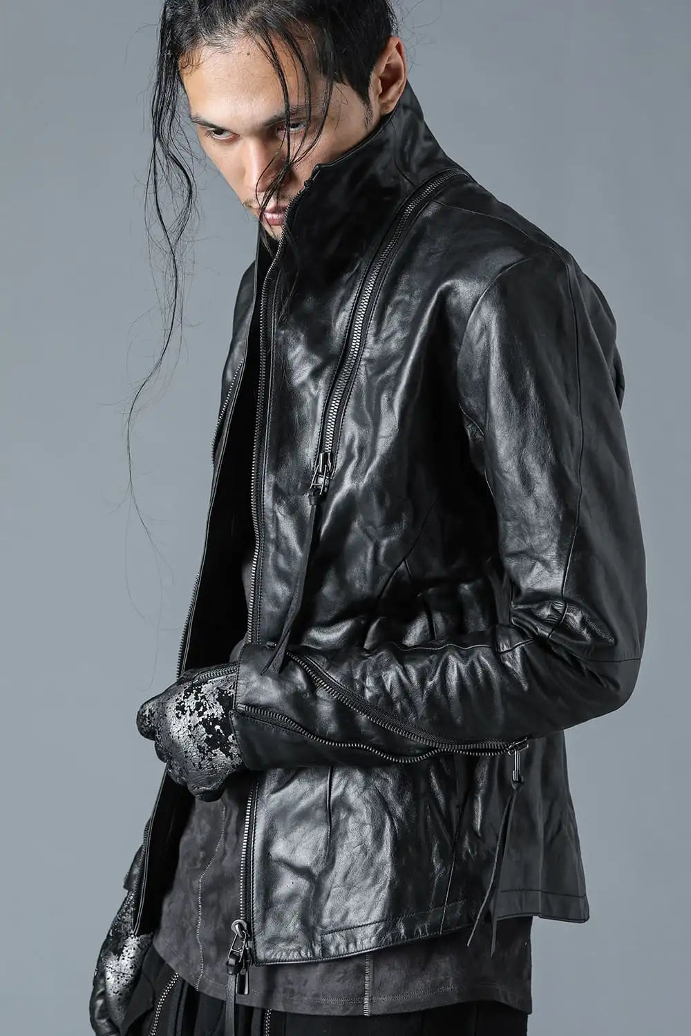 Horse Leather SCAB Print Glove Gunmetal