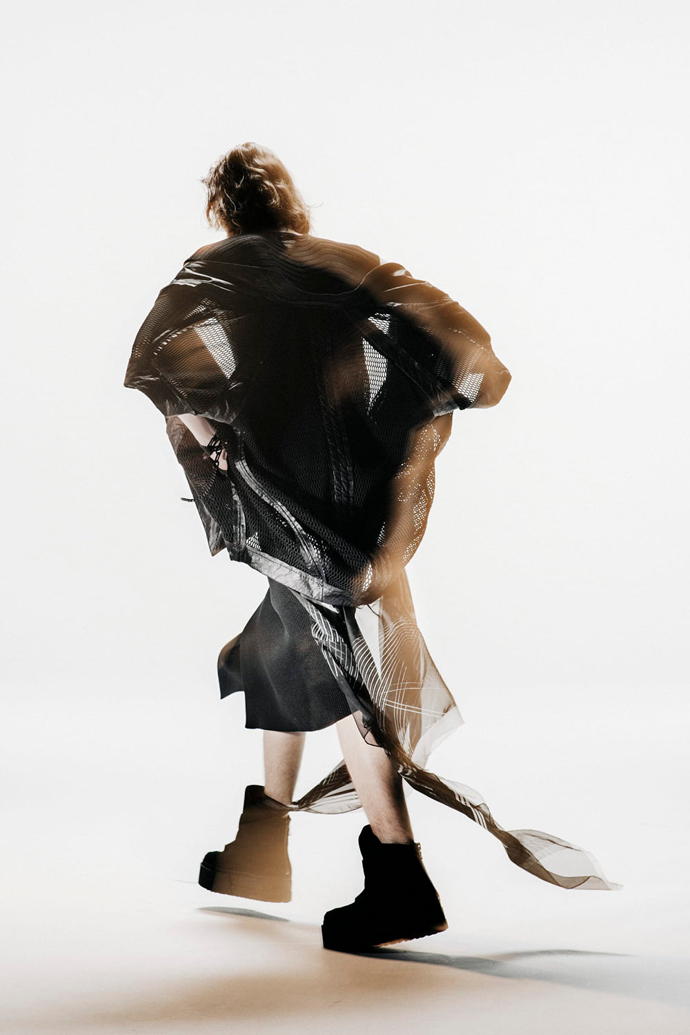 プリント シルクストール ブラック