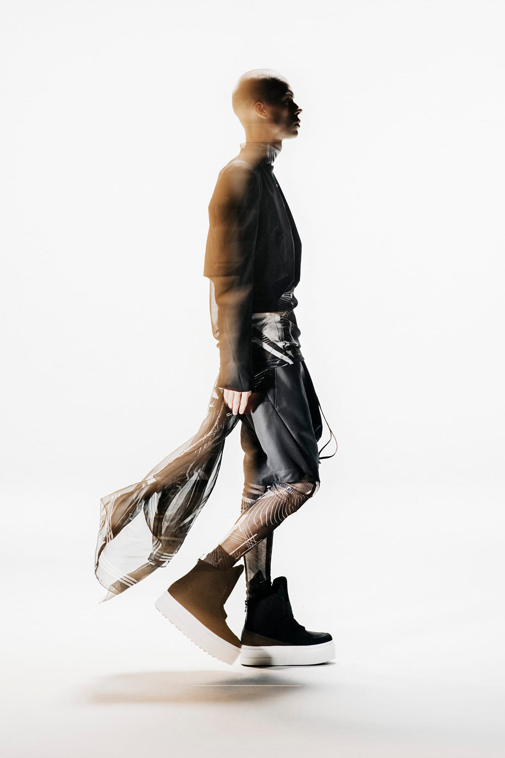 プリント シルクストール ブラック