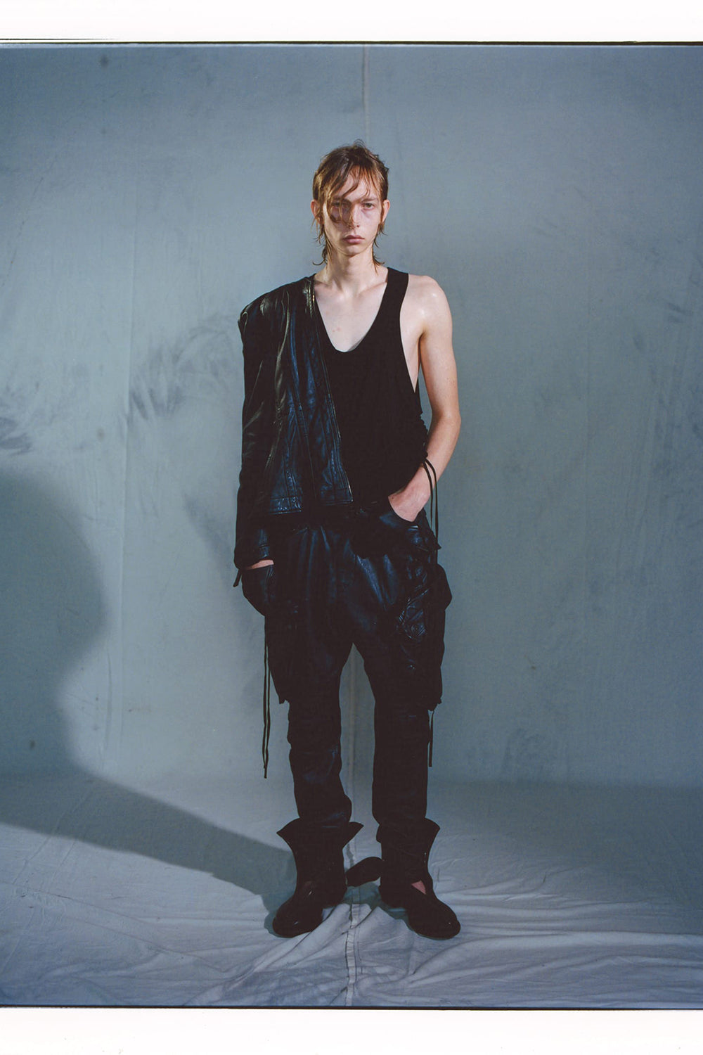 Lamb Leather Seamed Jacket