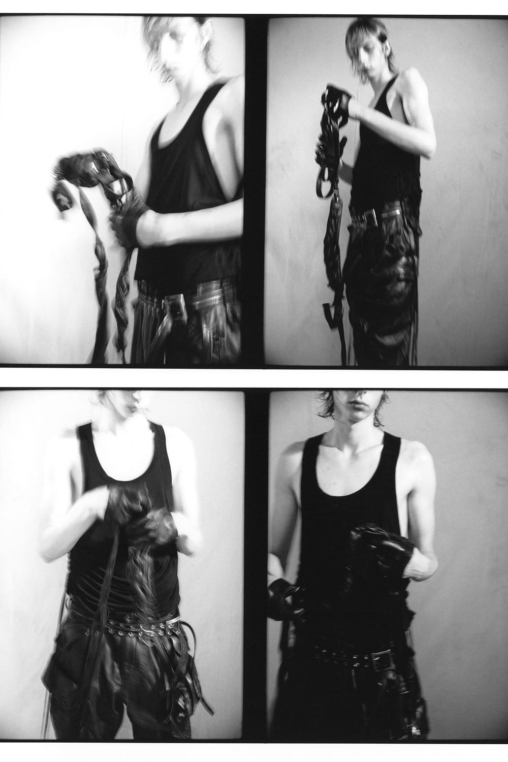 Lamb Leather Gas Mask Skinny Pants