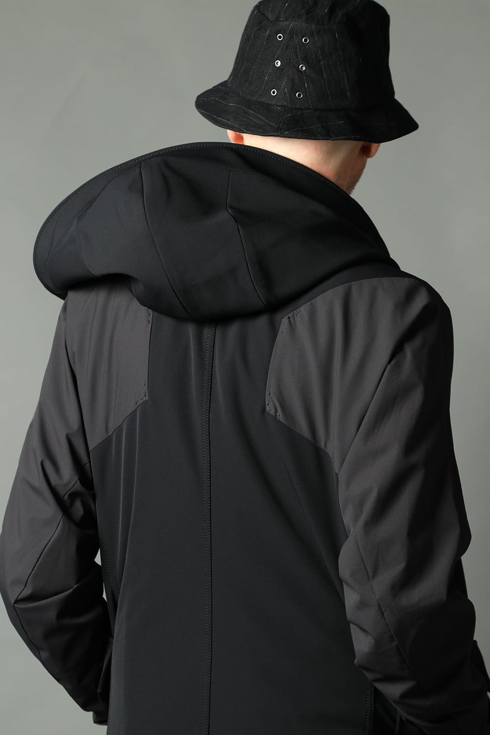 Hooded jacket merino wool jersey bonding