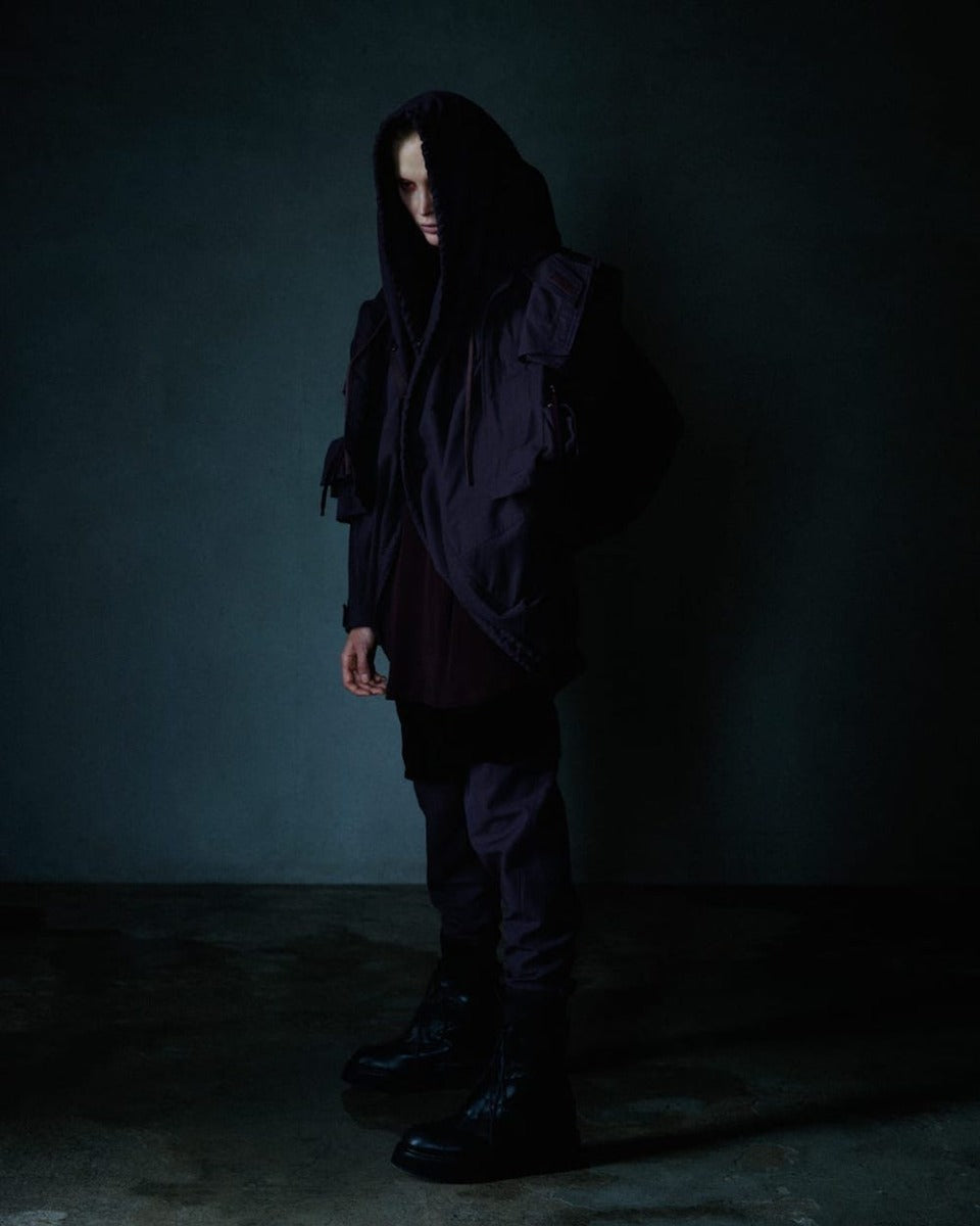 Nylon/Cotton Grosgrain Sarrouel Pants Sepia