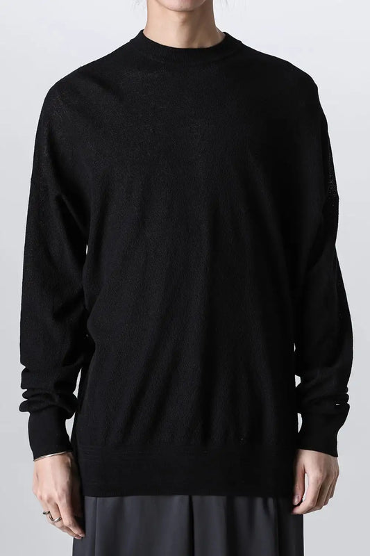 Pullover knit cotton / linen / silk Black